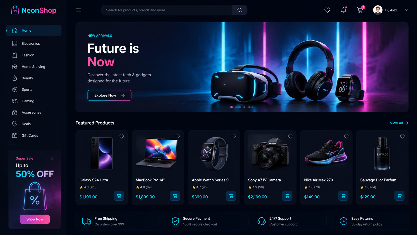 Mockup de loja virtual e-commerce